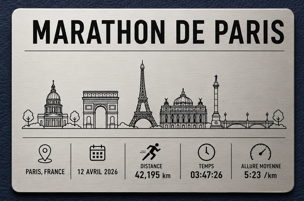 Exemple de plaque Course à pied terminée