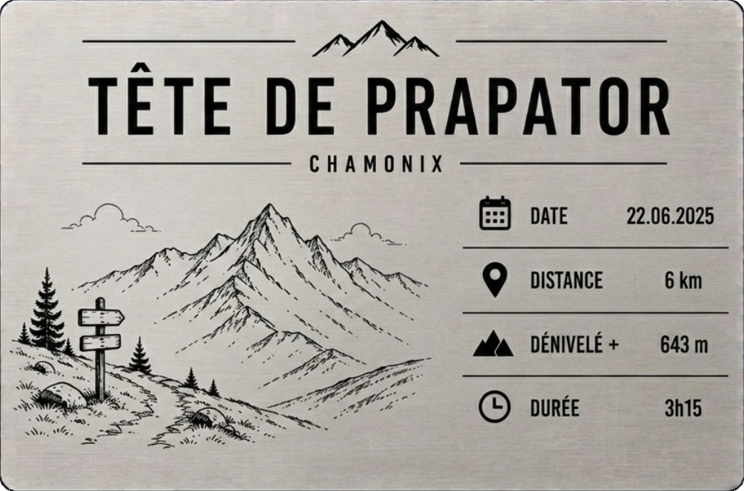 Plaque Randonnée — Tête de Prapator