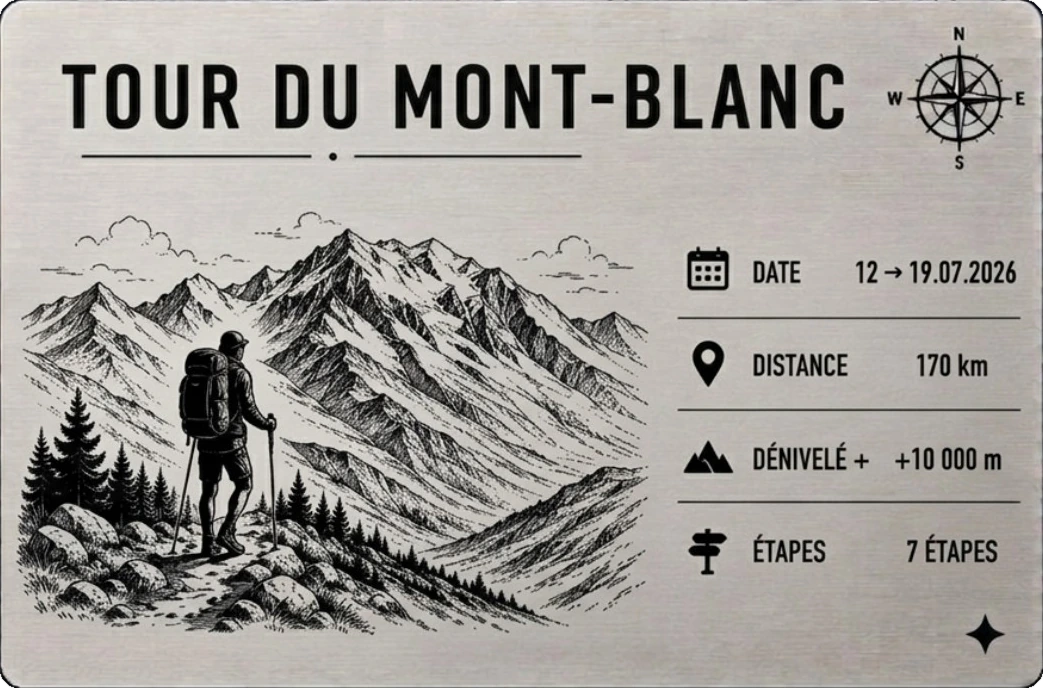 Plaque Trek — Tour du Mont-Blanc
